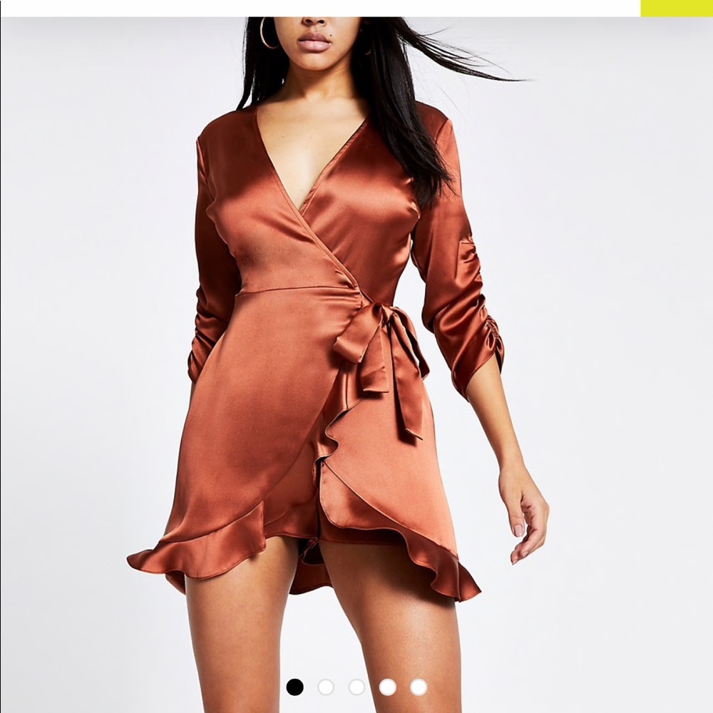 River island silk wrap play suit